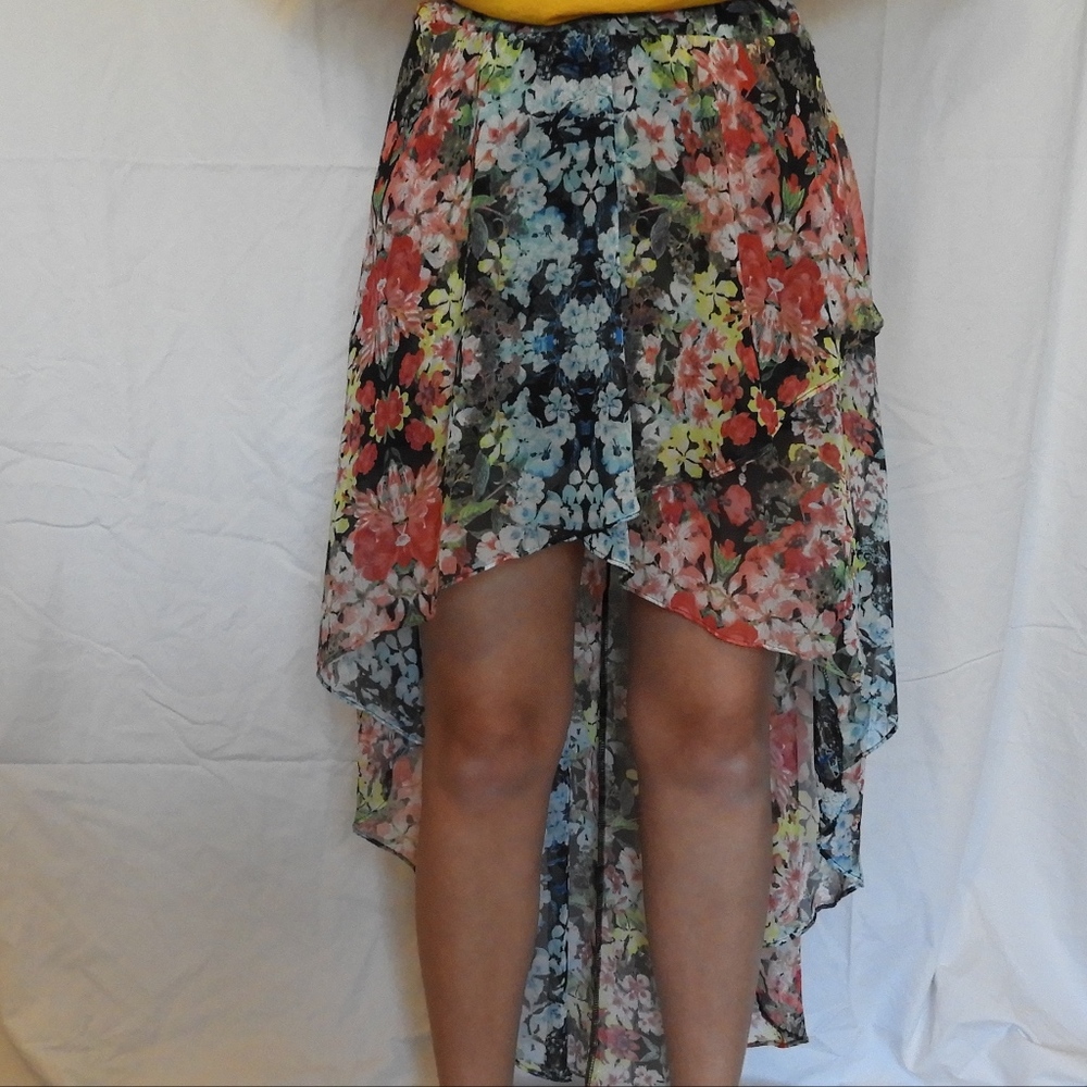 Long/Short Floral Skirt